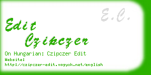 edit czipczer business card
